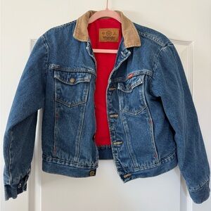 Wrangler Kids Denim Jacket with Tan corduroy Collar